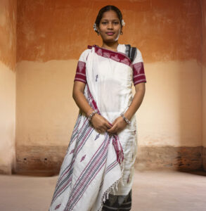 Ganga Jamuna Saree with Fish Motif and Temple Border