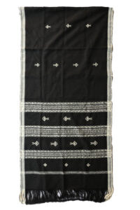 Black Saree with Fish Motif