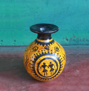 Tribal Figures Painted Vase